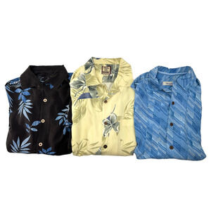 Tommy Bahama Shirt Lot 100% Silk Hawaiian Beach Floral Vacation Dad Shirts Sz M